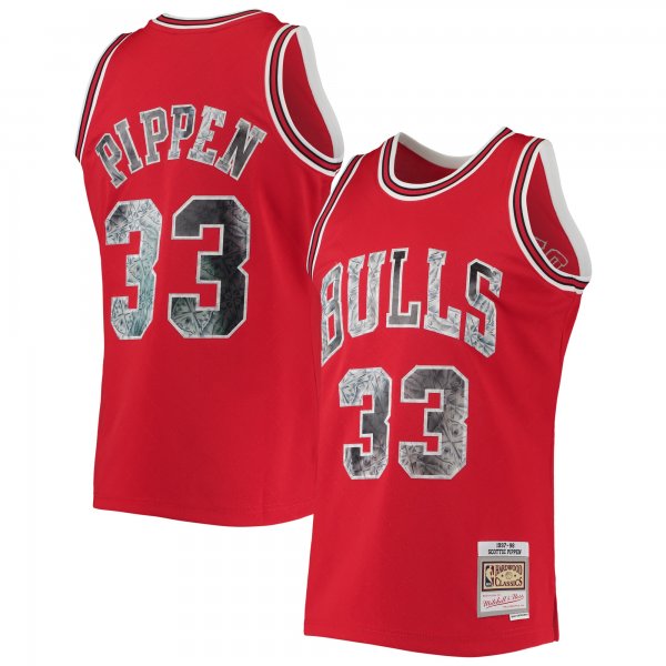 Men's Chicago Bulls Scottie Pippen Mitchell & Ness Red 1997/98 Hardwood Classics NBA 75th Anniversary Diamond Swingman Jersey