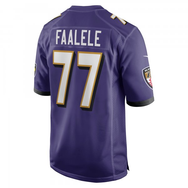 Men's Baltimore Ravens Daniel Faalele Nike Purple Player Game Jersey