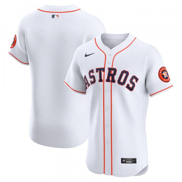 Men's Houston Astros  Nike White Home Vapor Premier Elite Patch Jersey