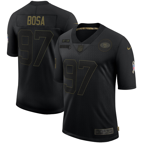 Men's San Francisco 49ers Nick Bosa Nike Black 2020 Salute To Service Limited Jersey