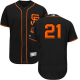 San Francisco Giants #21 Deion Sanders Black Flexbase Collection Alternate Stitched MLB Jersey