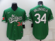 Men's Los Angeles Dodgers #34 Toro Valenzuela Green Stitched Baseball MLB Jersey