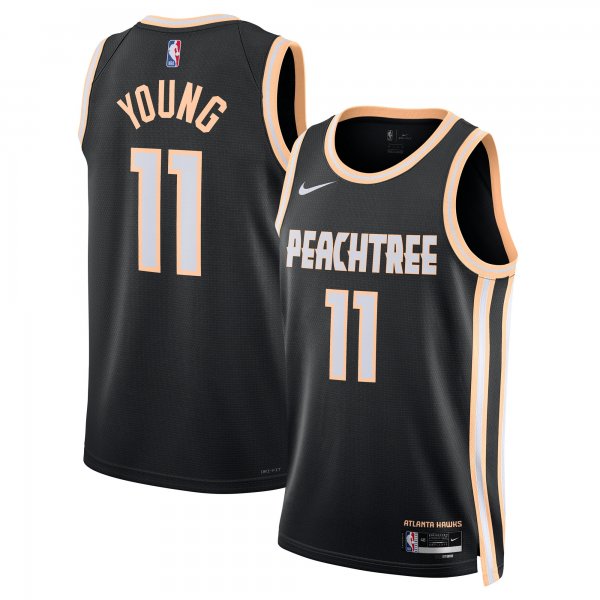 Men's Unisex Atlanta Hawks #11 Trae Young Nike Black 2025/26 Swingman City Edition Jersey