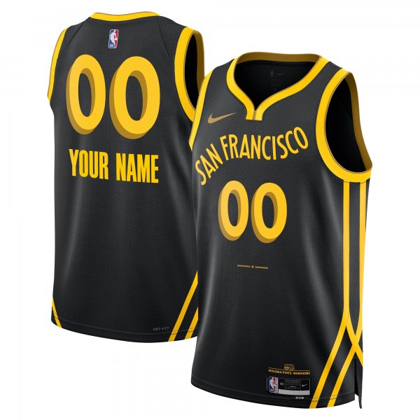 Unisex Golden State Warriors  Nike Black 2023/24 Custom Swingman Jersey - City Edition