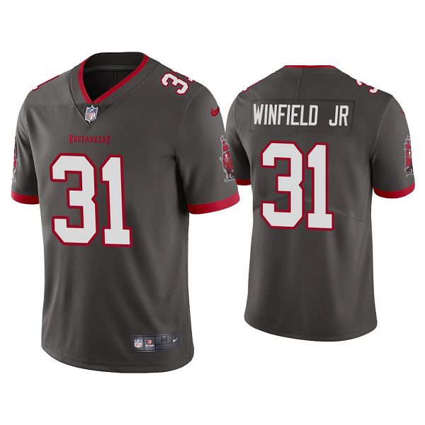 Men's #31 Antoine Winfield Jr. Tampa Bay Buccaneers Pewter 2020 NFL Draft Vapor Limited Jersey