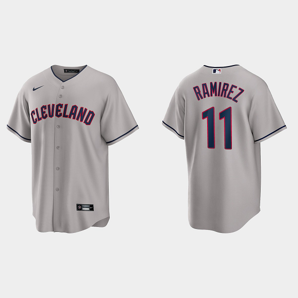 Men's Cleveland Guardians #11 Jose Ramirez Gray MLB Jersey