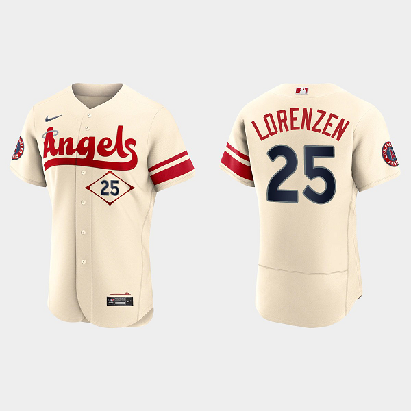 Men's Los Angeles Angels #25 Michael Lorenzen 2022 City Connect Cream MLB Jersey