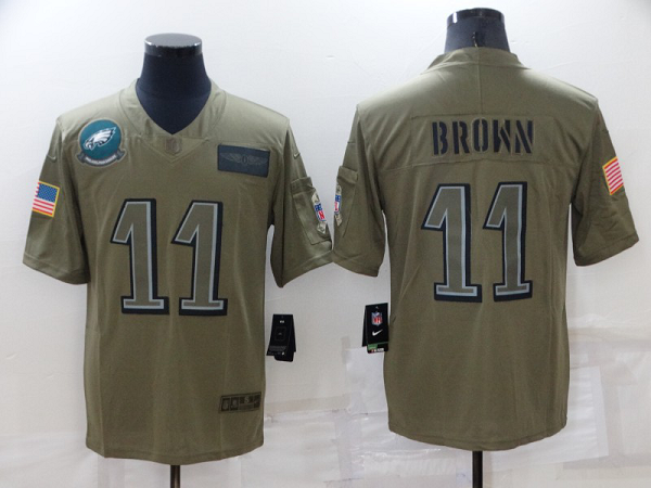 Men's Nike Philadelphia Eagles #11 A.J. Brown Green Stitched NFL Limited Jersey