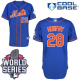 New York Mets #28 Daniel Murphy Blue Cool Base W/2015 World Series Patch Stitched MLB Jersey