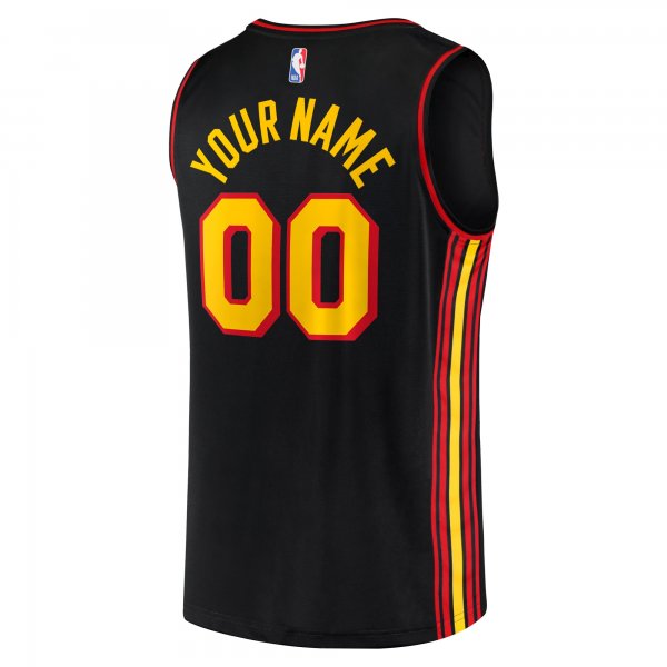 Youth Atlanta Hawks  Fanatics Black Fast Break Replica Custom Jersey - Statement Edition