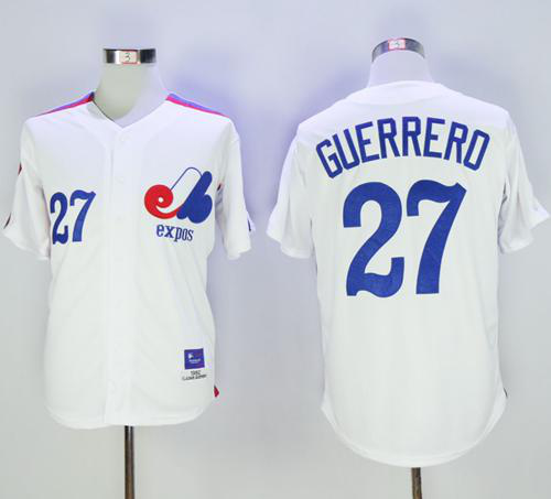 Mitchell And Ness Montreal Expos #27 Vladimir Guerrero White Throwback Stitched MLB Jersey