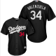 Men's Los Angeles Dodgers #34 Fernando Valenzuela Black Cooperstown MLB Throwback Jersey