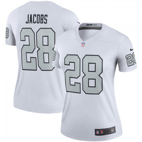 Women's Las Vegas Raiders Josh Jacobs Nike White Color Rush Legend Player Jersey