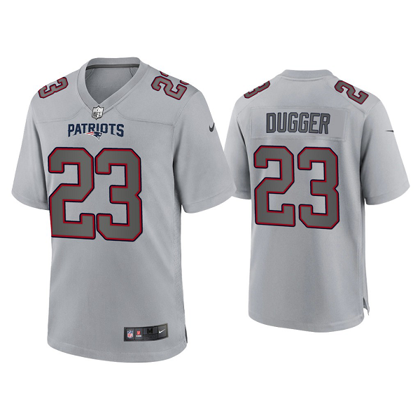 Men's New England Patriots Kyle Dugger Gray Atmosphere Fashion Game Jersey