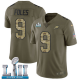 Men's Nike NFL Philadelphia Eagles #9 Nick Foles Limited Olive/Camo 2017 Salute to Service Super Bowl LII Jersey