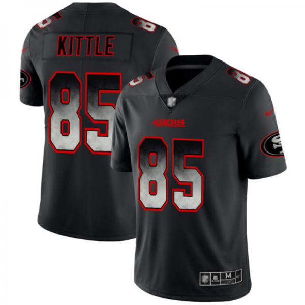 San Francisco 49ers #85 George Kittle Black Men's Stitched NFL Vapor Untouchable Limited Smoke Fashion Jersey