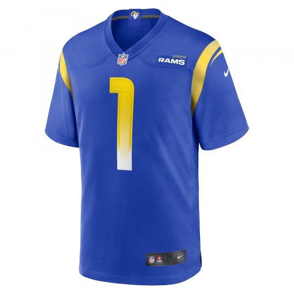 Men's Los Angeles Rams Number 1 Dad Nike Royal Game Jersey