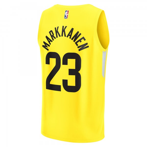 Youth Utah Jazz Lauri Markkanen Fanatics Yellow Fast Break Player Jersey - Icon Edition