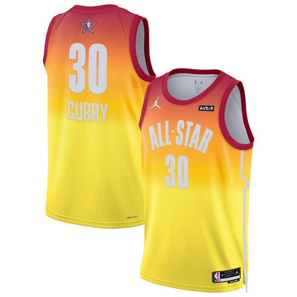 Men's #30 Stephen Curry Jordan Brand Orange 2023 NBA All-Star Game Swingman Jersey