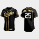 Men's Baltimore Orioles #25 Anthony Santander Golden Edition Black Flex Base MLB Jersey