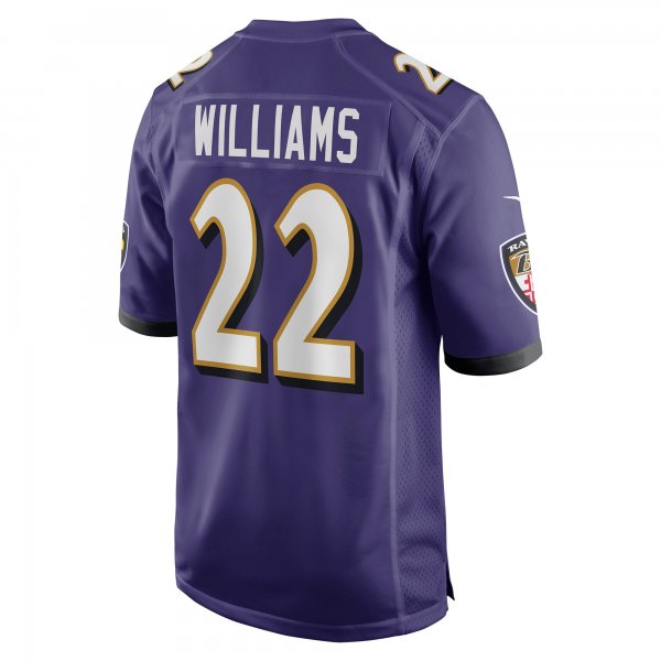 Men's Baltimore Ravens Damarion Williams Nike Purple Player Game Jersey