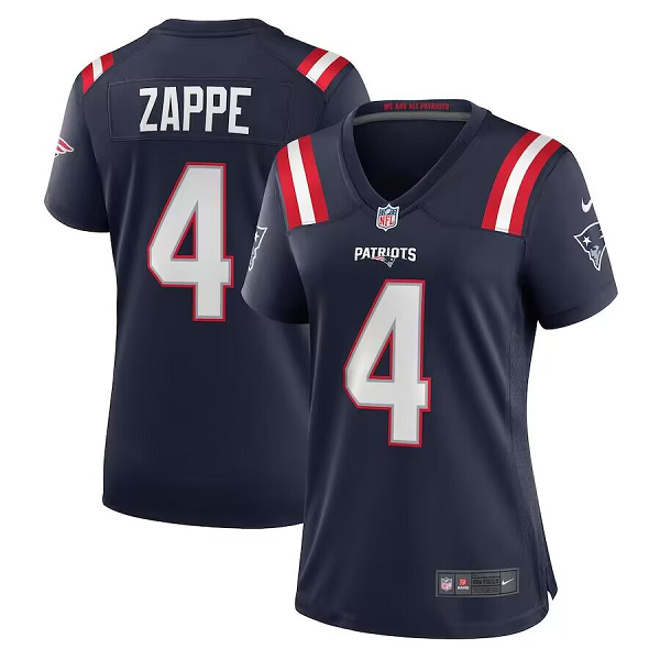 Women's New England Patriots #4 Bailey Zappe Nike Navy Limited Player NFL Jersey