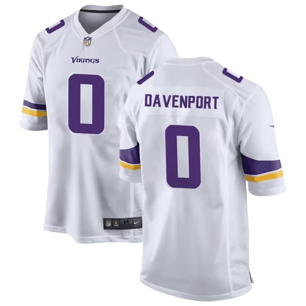 Men's Nike #0 Marcus Davenport White Minnesota Vikings Team Game Jersey