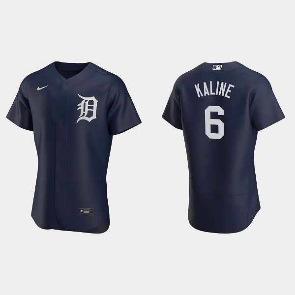 Men's Detroit Tigers #6 Al Kaline 2020 Alternate Team Logo Navy MLB Jersey