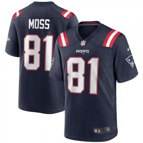 Men's New England Patriots Randy Moss Nike Navy Game Retired Player Jersey