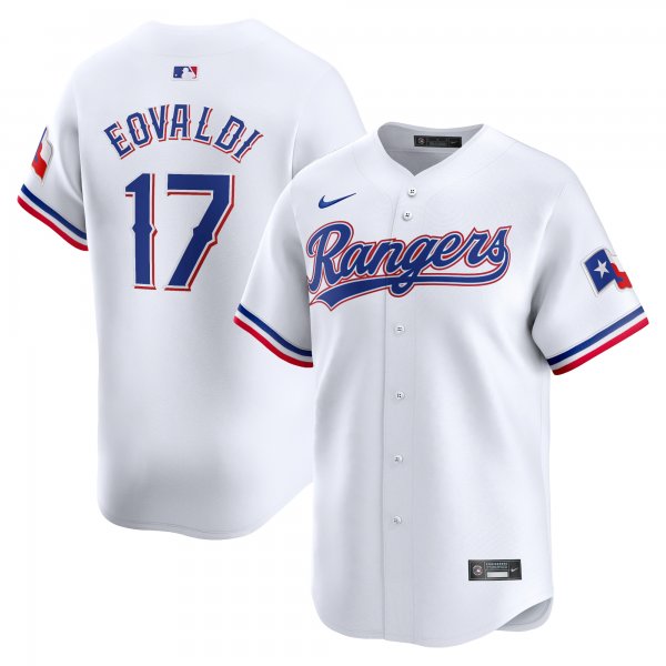 Men's Texas Rangers #17 Nathan Eovaldi Nike White Home Limited Player Jersey