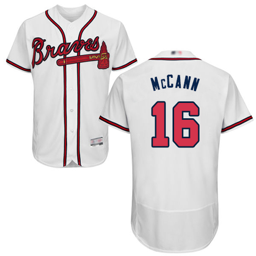 Atlanta Braves #16 Brian McCann White Flexbase Collection Stitched MLB Jersey