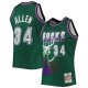 Men's Milwaukee Bucks Ray Allen Mitchell & Ness Green 1996/97 Hardwood Classics NBA 75th Anniversary Diamond Swingman Jersey