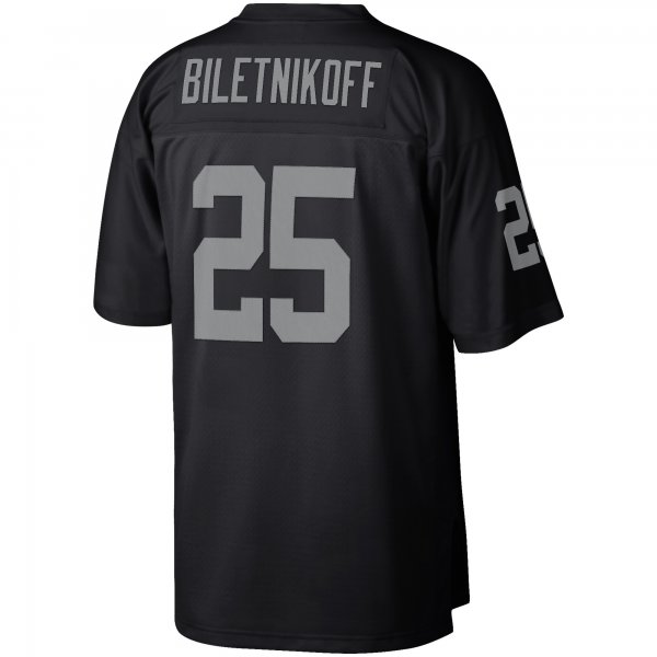 Men's Las Vegas Raiders Fred Biletnikoff Mitchell & Ness Black Retired Player Legacy Replica Jersey