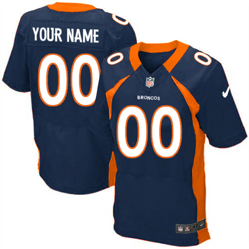 Nike Denver Broncos Customized Navy Blue Stitched Elite Men's NFL Jersey