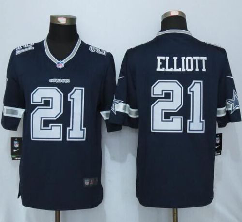 Nike Dallas Cowboys #21 Ezekiel Elliott Navy Blue Team Color Men's Stitched NFL Limited Jersey