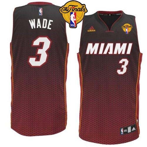 Men's Miami Heat #3 Dwyane Wade Black Resonate Fashion Swingman Finals Patch Stitched NBA Jersey