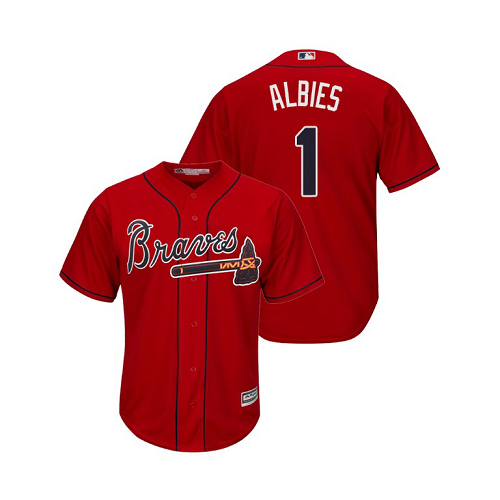 Men's Atlanta Braves Ozzie Albies Official Alternate 2019 Cool Base MLB Jersey