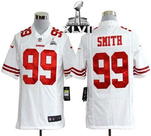 Nike San Francisco 49ers #99 Aldon Smith White Super Bowl XLVII Men's Stitched NFL Game Jersey