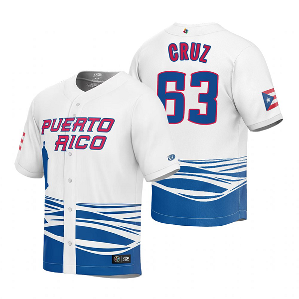 Puerto Rico Baseball Fernando Cruz White 2023 World Baseball Classic Jersey