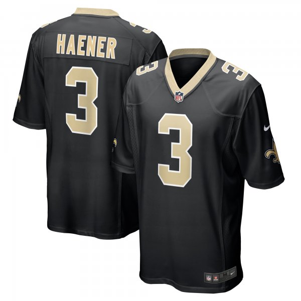 Men's New Orleans Saints Jake Haener Nike  Black Team Game Jersey