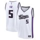 Men's Sacramento Kings #5 Aaron Fox White 2023/24 Fast Break Replica Association Edition Jersey