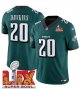 Men's Philadelphia Eagles #20 Brian Dawkins Green Super Bowl LIX F.U.S.E. Vapor Limited Stitched Jersey