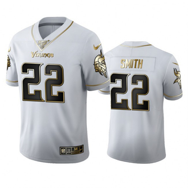 Minnesota Vikings #22 Harrison Smith Men's Nike White Golden Edition Vapor Limited NFL 100 Jersey