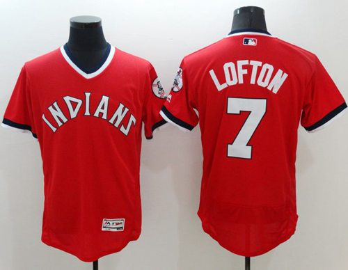 Cleveland Indians #7 Kenny Lofton Red Flexbase Collection 1978 Turn Back The Clock Stitched MLB Jersey