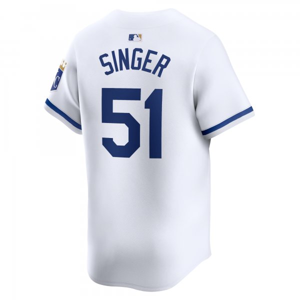 Men's Kansas City Royals Brady Singer Nike White Home Limited Player Jersey